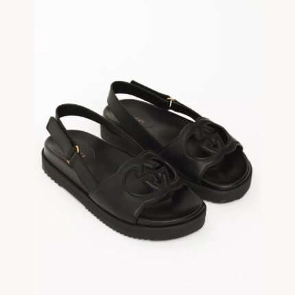 Black Gucci Leather Sandals